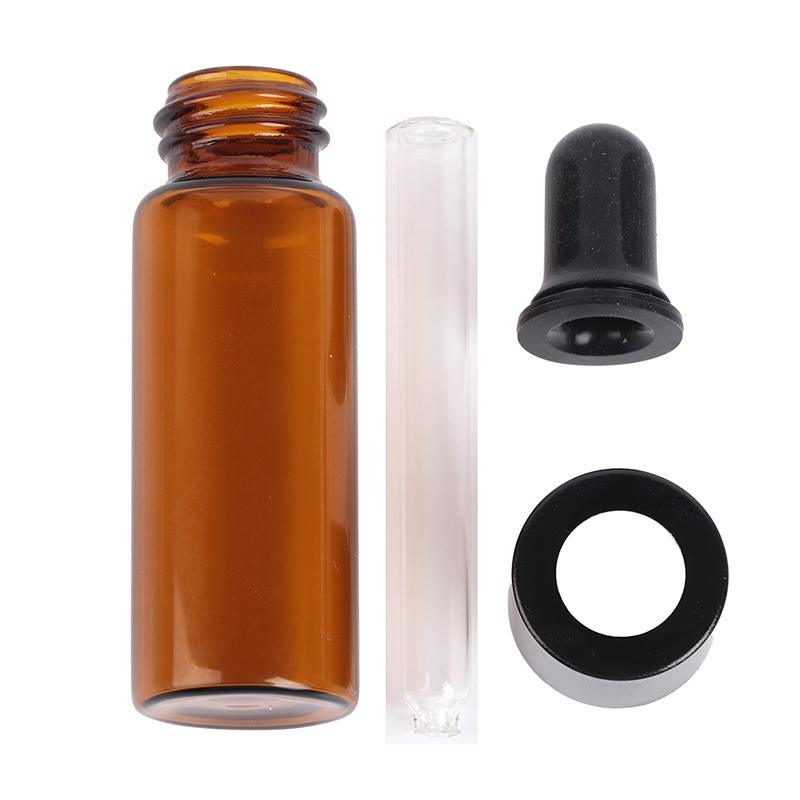 5Pcs/Lot Amber Glass Pipette Bottle Jars Cosmetic Perfume Essential Oil Bottles