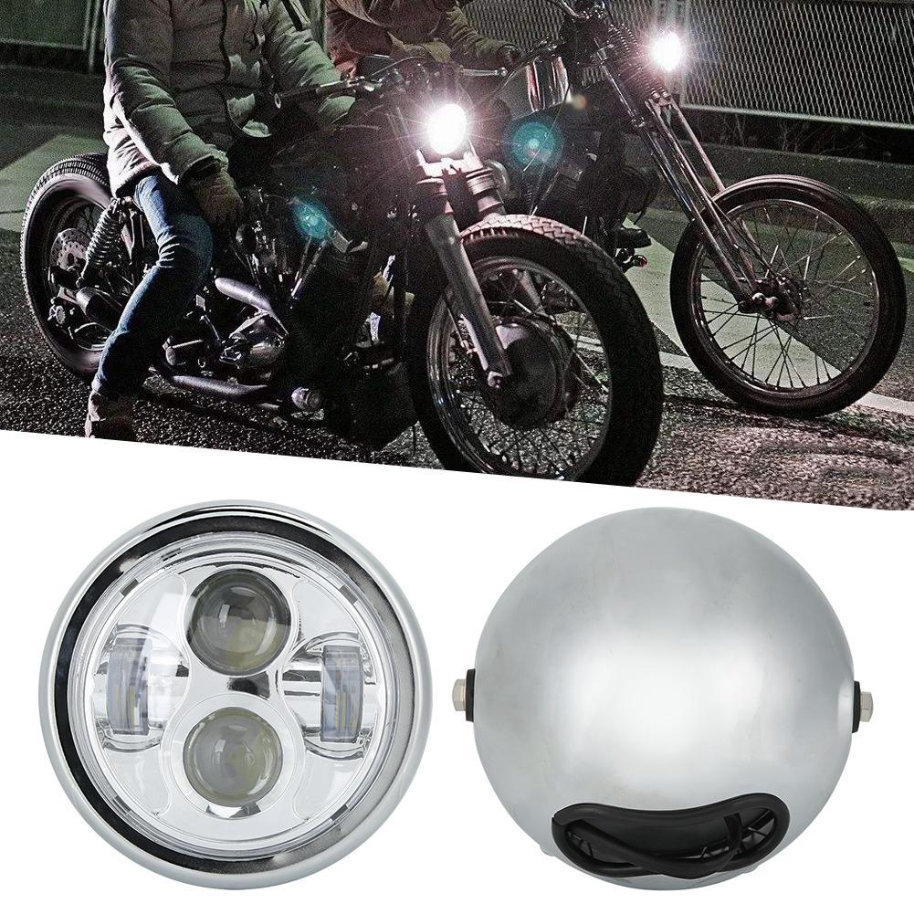 Motorcycle Round Headlight Retro Style Head Lamp Modification Fits for CG125 GN125 Electroargenture
