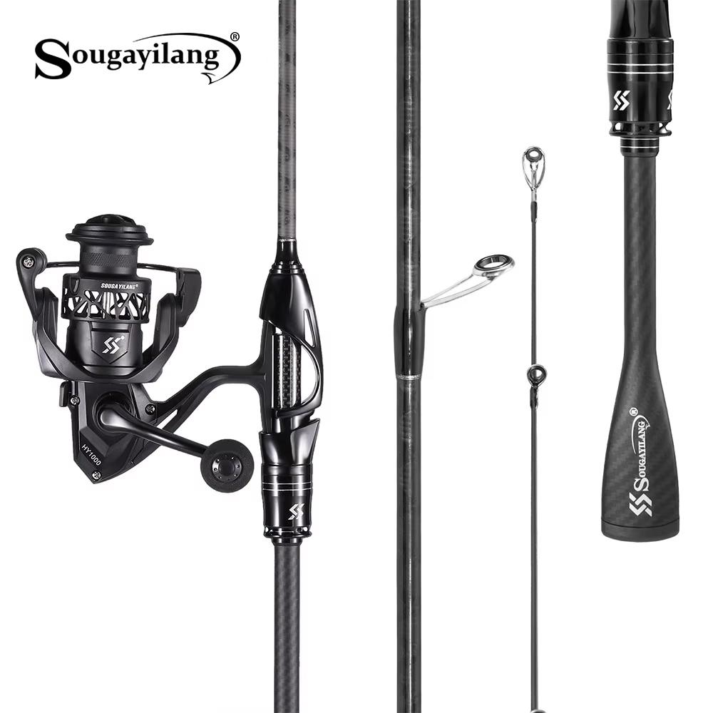 Sougayilang UL Spinning Fishing Rod and Reel Combo Carbon Fiber Fishing Pole 5.2:1 Gear Ratio Reel for Freshwater Bass Fishing