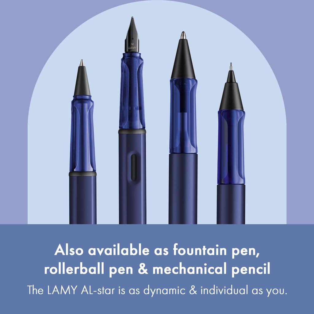 Lamy Dark Dusk Transparent Ballpoint Pen with an Ergonomic Grip and Medium Line Width Lightweight Aluminum Body Includes a Black AL-star - - -