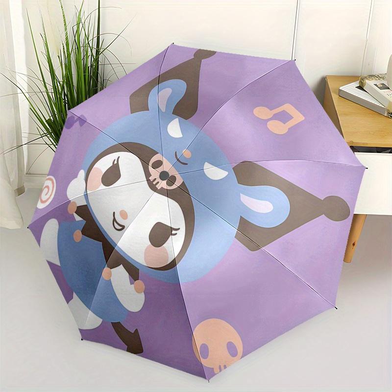 

Kuromi, Halloween Automatic opening and closing folding umbrella with 8-rib frame and compact travel design, perfect for all occasions | Sty