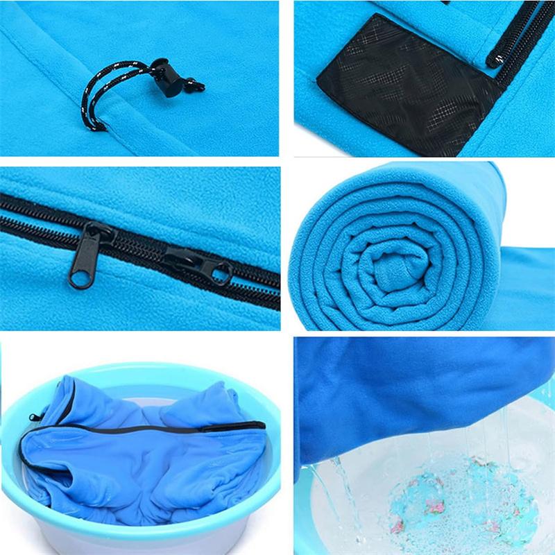 Fleece Sleeping Bag Suitable For All Seasons Envelope-Type Portable Travel Camping And Nap Sleeping Bag For Adults