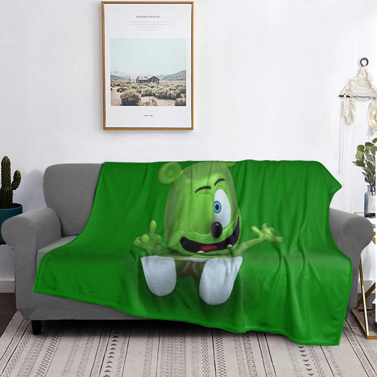 Exquisite Fashion Items Unisex Gummibar (The Gummy Bear) Blanket Soft Warm Flannel Throw Blanket Bedspread For Bed Living Room Picnic Travel Home Couch