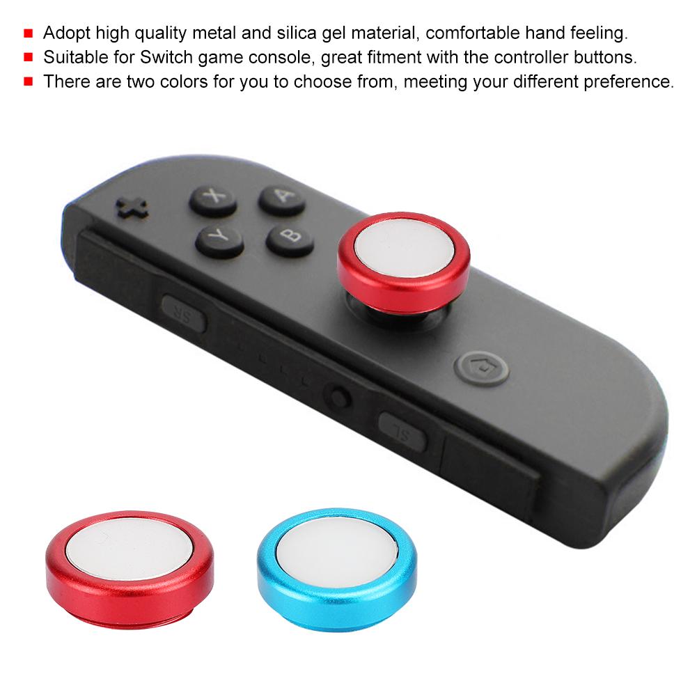 2PCS Silicone Gel Button Cap Protective Cover for Switch Game Controller Joystick(BlueRed )