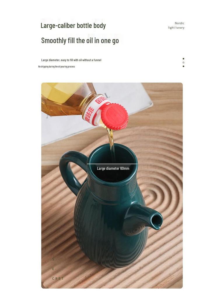 Ceramic Leak-Proof Oil Pot - Large Capacity for Home Use
