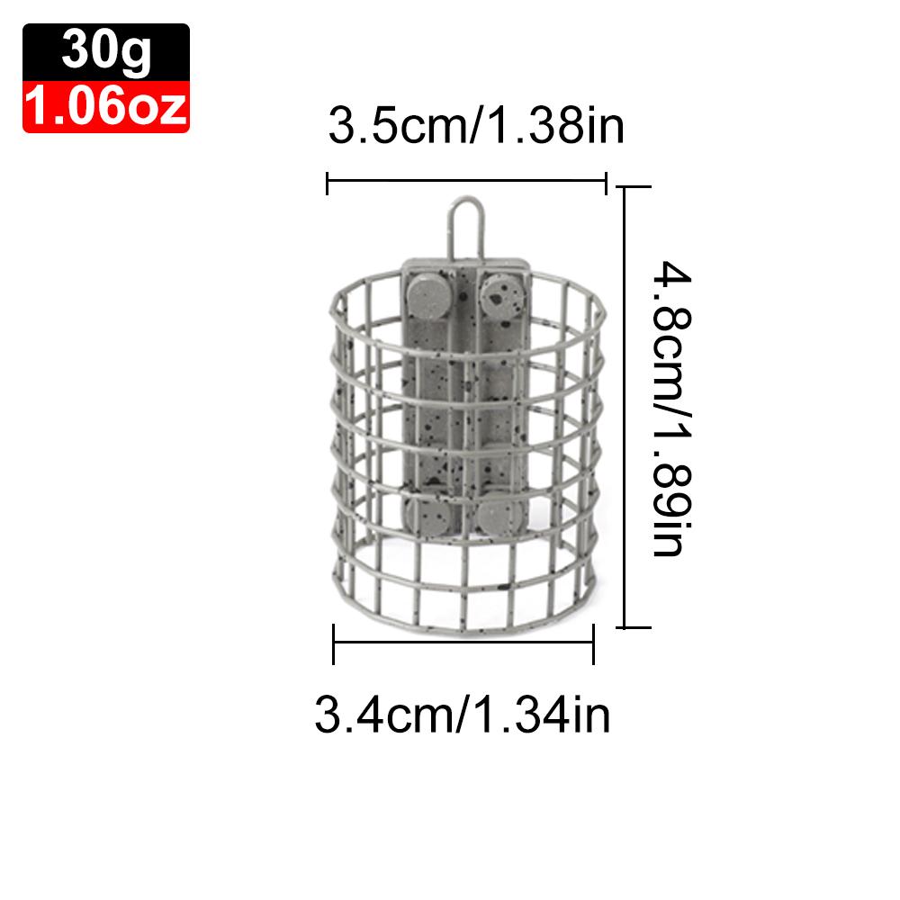 FTK 1 Pc Length 20g-60g Carp Cage Feeder European Fishing Equipment Spotted Style Will Not Rust Suitable for Carp Fishing