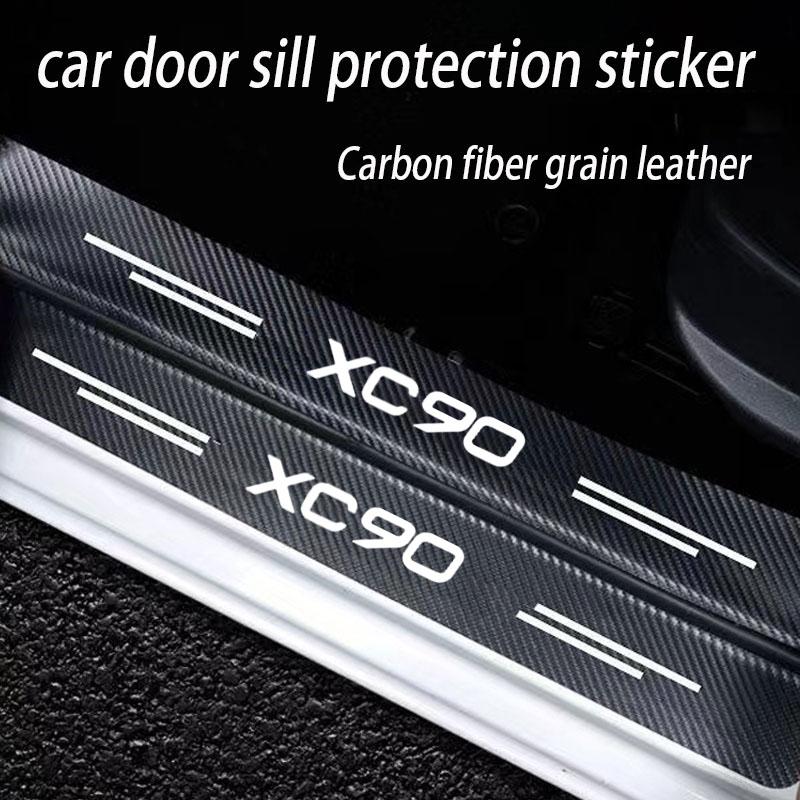 Protector de umbral de puerta de coche Cubierta de pedal de bienvenida Tira anti-suciedad anti-arañazos Tira protectora para accesorios de coche Volvo XC90