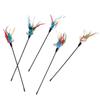 Colorful Feather Bell Cat Teaser Stick - Elastic, Thickened Rod with Shaking Sound