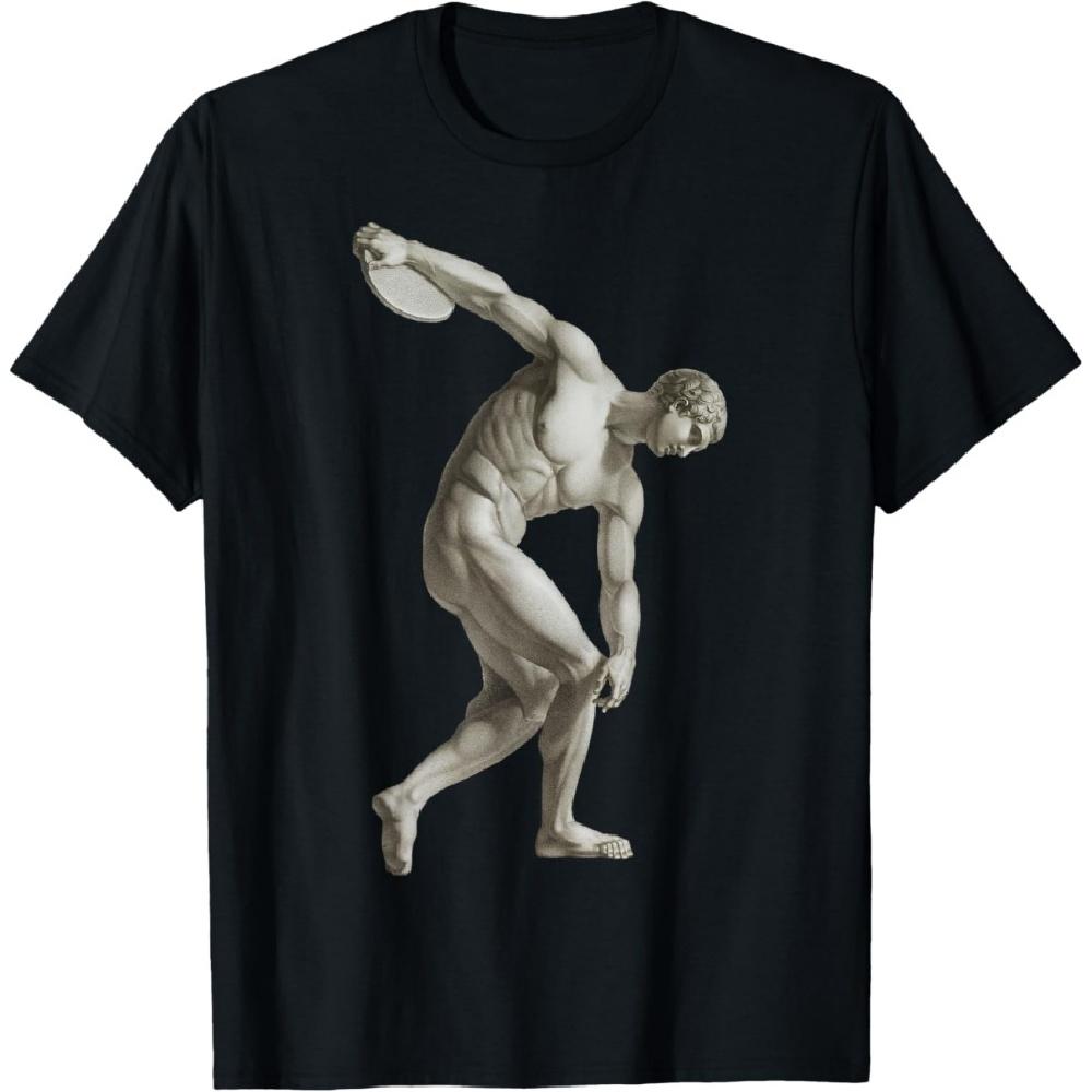 

Discus thrower T-shirt Discus Throw Discobolus Statue Tee T-Shirt XXXXXL чорний