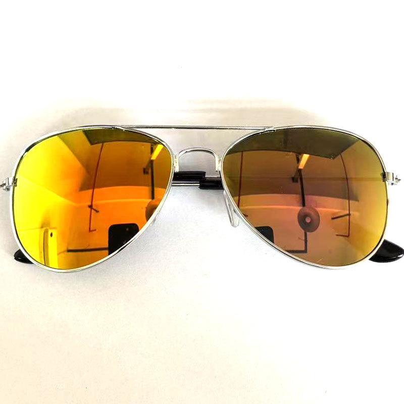 Men Retro Pilot Sunglasses Big Frame Oversized Metal UV400 Reflective Lens Trendy Driving Shades for Women