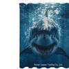 Shark Print Shower Curtain Set with 12 Hooks - Bathroom Decoration Accessories