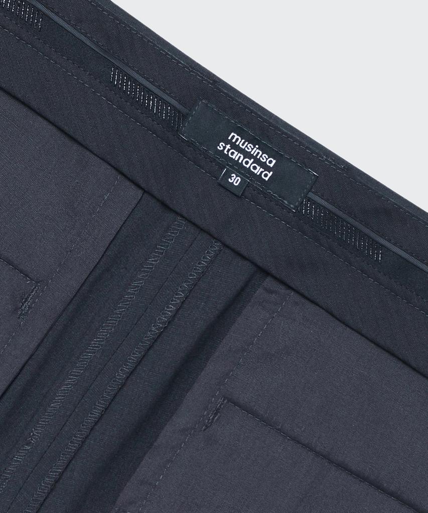 MUSINSA STANDARD [Cooltandard] Tapered Hidden Banding Crop Slacks [Iron Gray]
