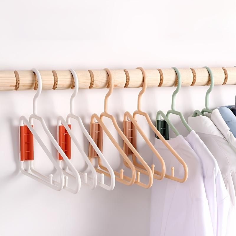5pcs Foldable Clothes Hangers, Space-Saving Wardrobe Organizer with Pants Hanger, Non-Slip Design, Suitable for Home Closet