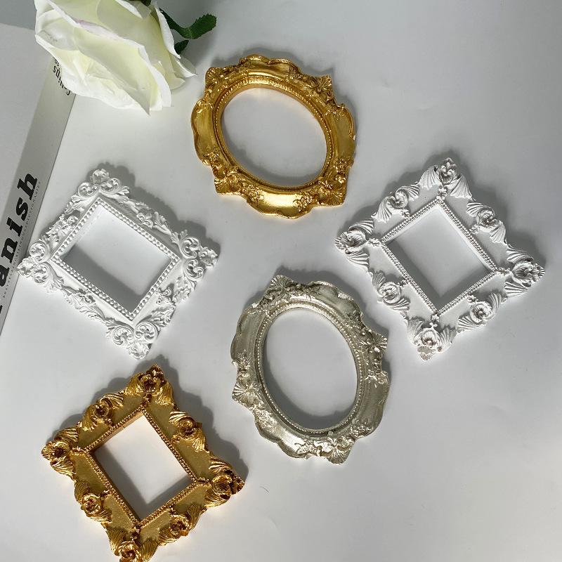 Mini Gold European Style Photo Frame for Still Life & Nail Art Props