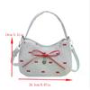 Bowknot Print Shoulder Bag With Plush Pendant For Women Crossbody Handbag Girly Tote Commuter Bag Underarm Bag