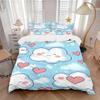 3pcs Clouds, Hearts Bedding Set, Ideal for Home Use, Suitable for Bedroom Decor (1*Duvet Cover + 1/2*Pillowcases, No Core) Yy250821217