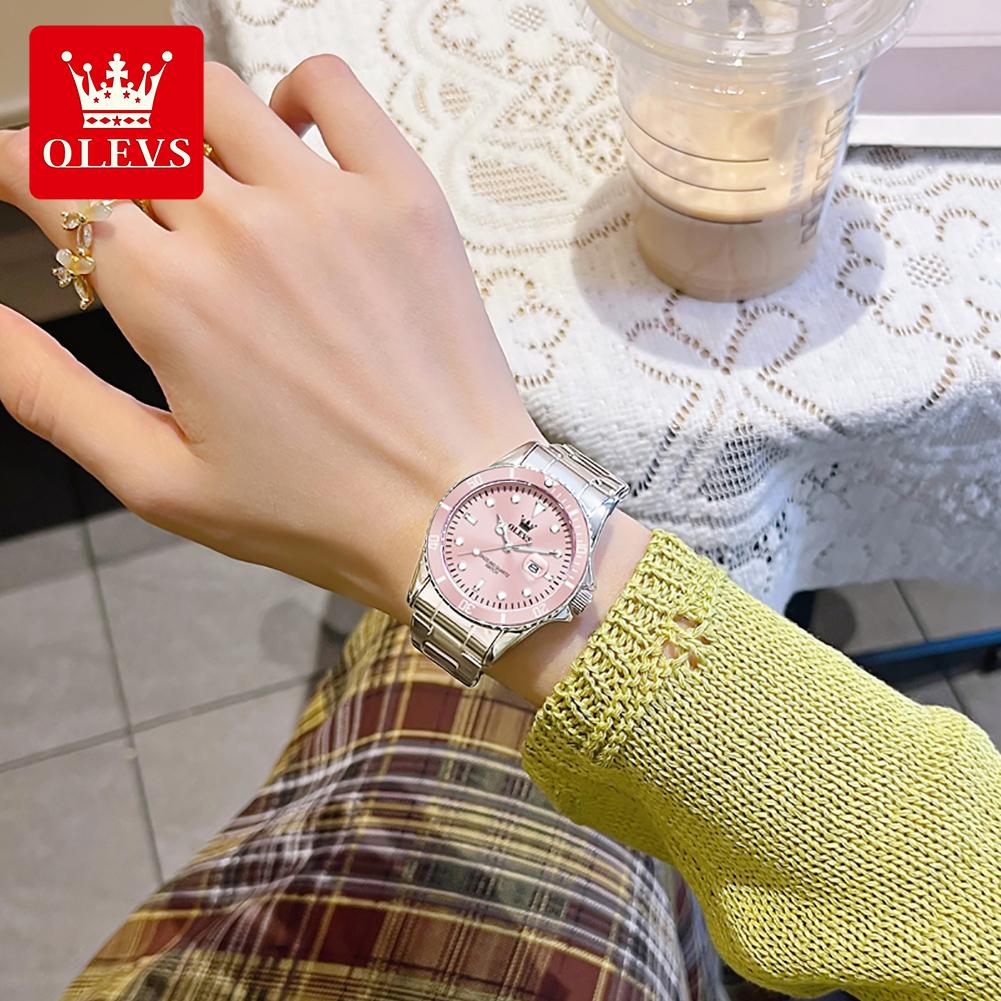 OLEVS Orologio da Donna Classico Orologio da Donna Automatico con Data Acciaio Inossidabile Impermeabile Luminoso Orologio al Quarzo per Donne