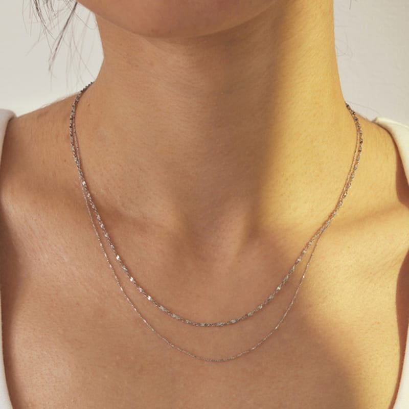 

eenie beenie slim layered necklace ENJ24NW008 white