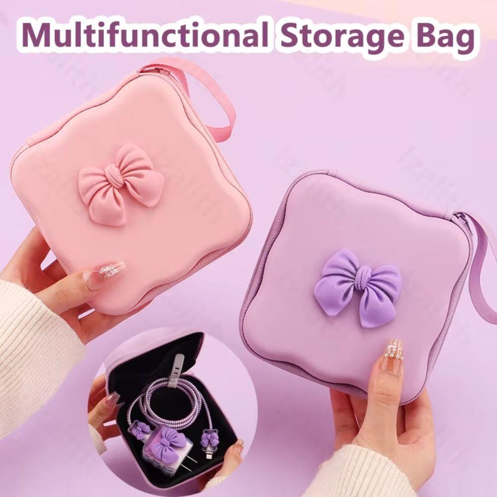 3D Bow Data Cable Pack Protection Sleeve Charger Cord Protector Cord Winder Kit  Charger Cable