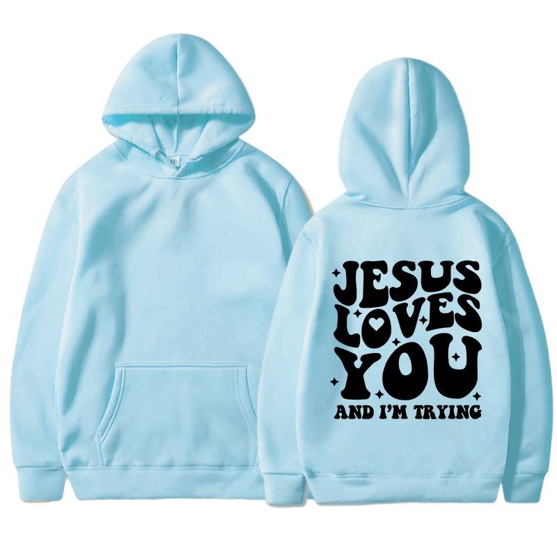 Men and Women Fashion Sweatshirts Casual Sports Long Sleeve Printed Tops Sweatshirts S небесно-голубой 2298₽