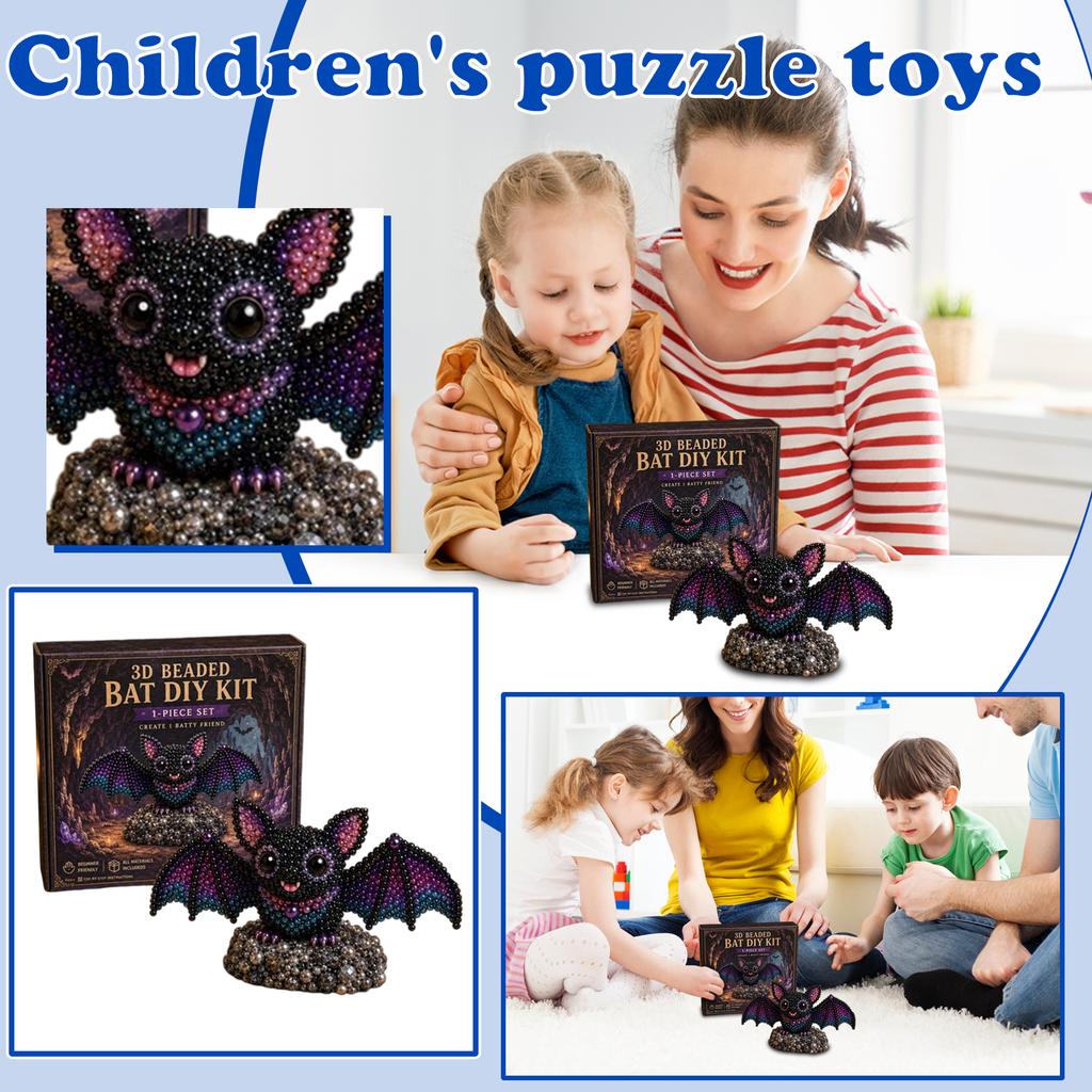 3D Beaded Animal Kit DIY Bat Bead Set for Creative Projects and Decorative Crafts for All Ages