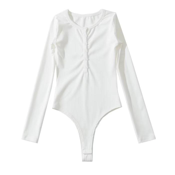 Perfekt sitzendes Schlankmachendes Langarm-Body-Top für Frühling/Sommer