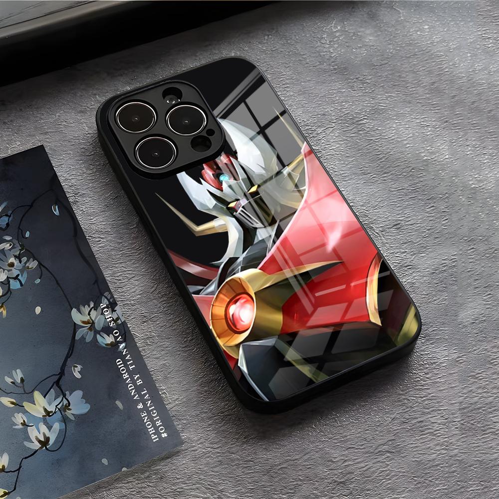 Manga Mazinger Z Anime Phone Case For IPhone 17 Air 16 E Pro Max 15 14 13 Mini 12 Pro 11 Max Plus Black Glass Cover