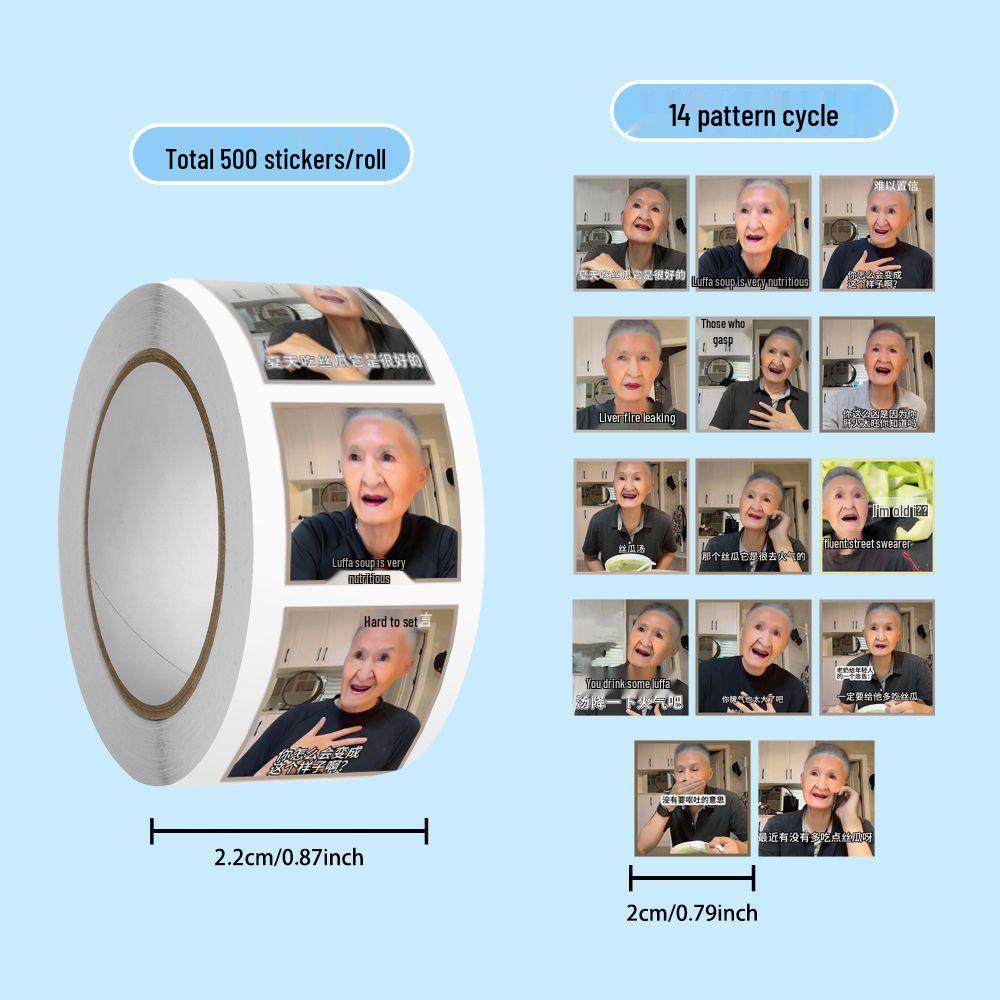 Liver Calm Loofah Funny Sticker - Cool Old Lady Emoji Design