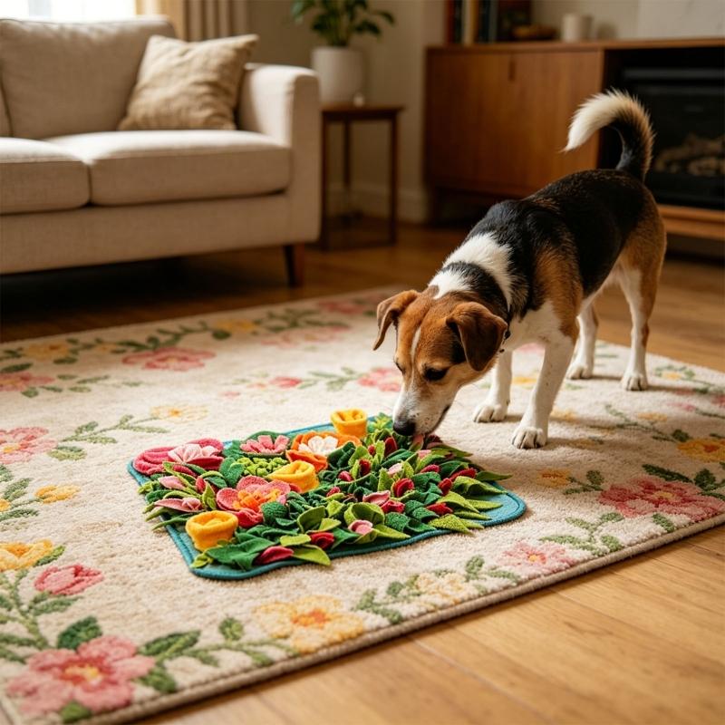 Dog Toy Snuffle Pad Colorful Treat Dispensing Interactive Chew Toy Relieving Stress Snuffle Mat for Large Dogs