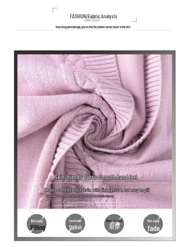 Mom's 2023 Autumn Knit Top Set: Stylish Two-Piece for Middle-Aged & Elderly - Spring/Fall Inner Layer Shirt