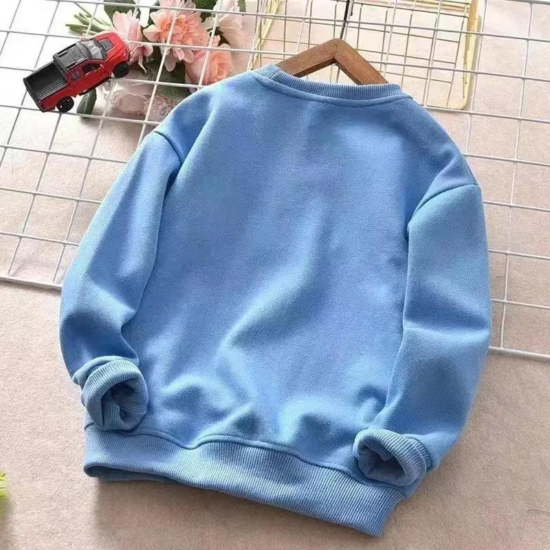Spring Autumn Steel Print Bear Sweatshirt Boys Clothes Teenagers Long Sleeve Pullovers Girls Kids Cotton Tops Anime Hoodie