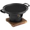 Amecke One-Person Yakiniku Grill Pan, Yakiniku Plate, Grill Plate, Aluminum Yakiniku Stove, Commercial-Grade, Mini, Tabletop, Round, with Dedicated Wo