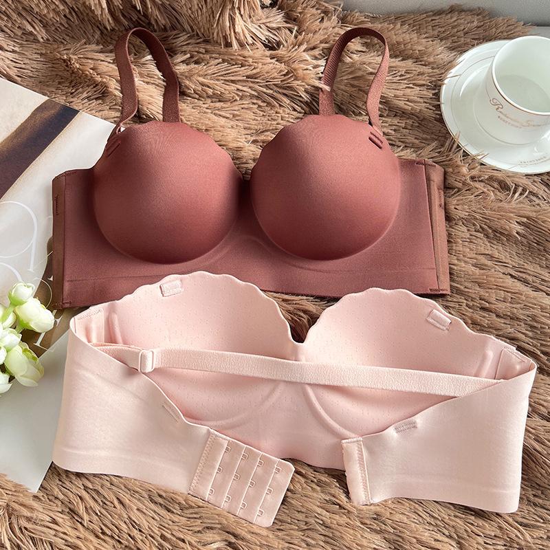 Non-Slip Strapless Push-Up Seamless Lingerie Set for Small Busts