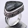 Black Seraphinite Natural Gemstone Antique Design Ring US Size-10 R 4463
