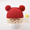 Baby hat cute cartoon bunny wool hat winter male and female baby warm ear hat knitted hat