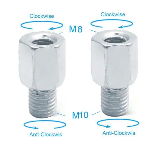 

Пара адаптеров для зеркал заднего вида скутера мотоцикла M10 10 мм M8 8 мм 6 мм по часовой стрелке против часовой стрелки справа левая резьба сменный винт