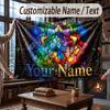 Fantasy Magic Theme Throw Blanket Custom Name Text Personalized Blanket Soft Cozy Blanket for Home Sofa Bed