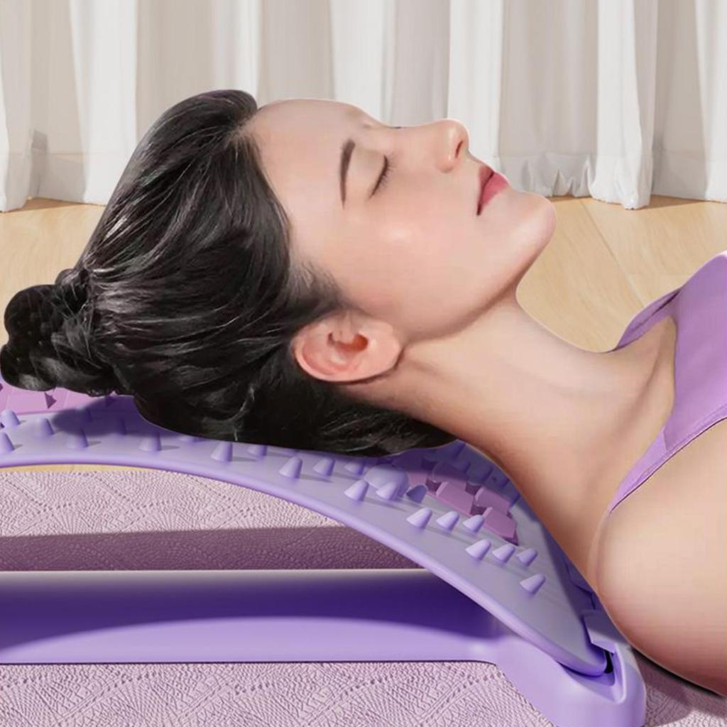 Back Stretcher Multi-Level Adjustable Back Cracker Board Lower Upper Lumbar Spine Support Pillow Waist Stretching Massage Device