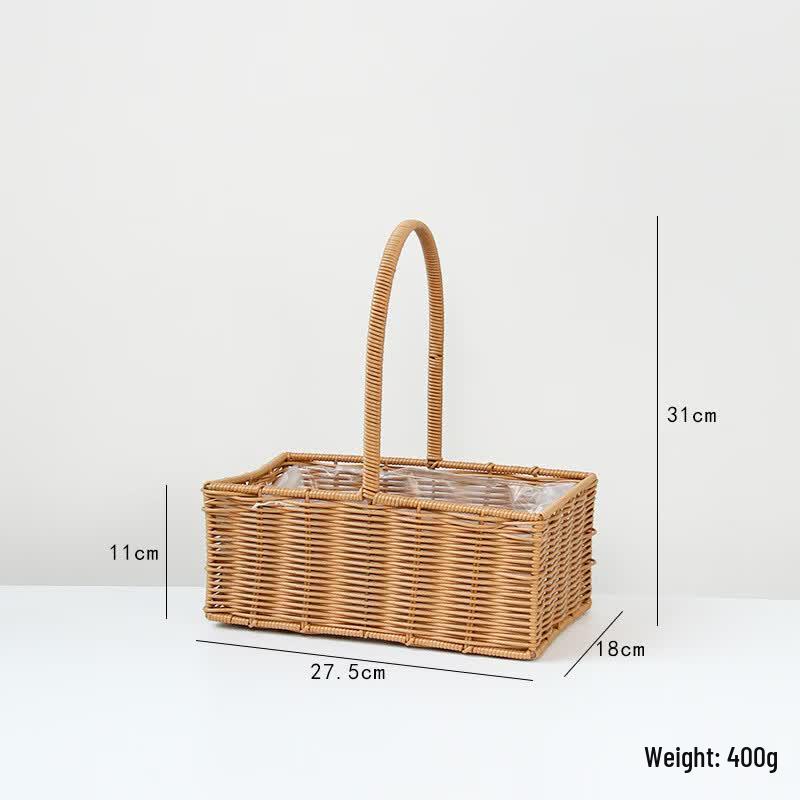 Imitation Rattan Woven Flower & Picnic Basket