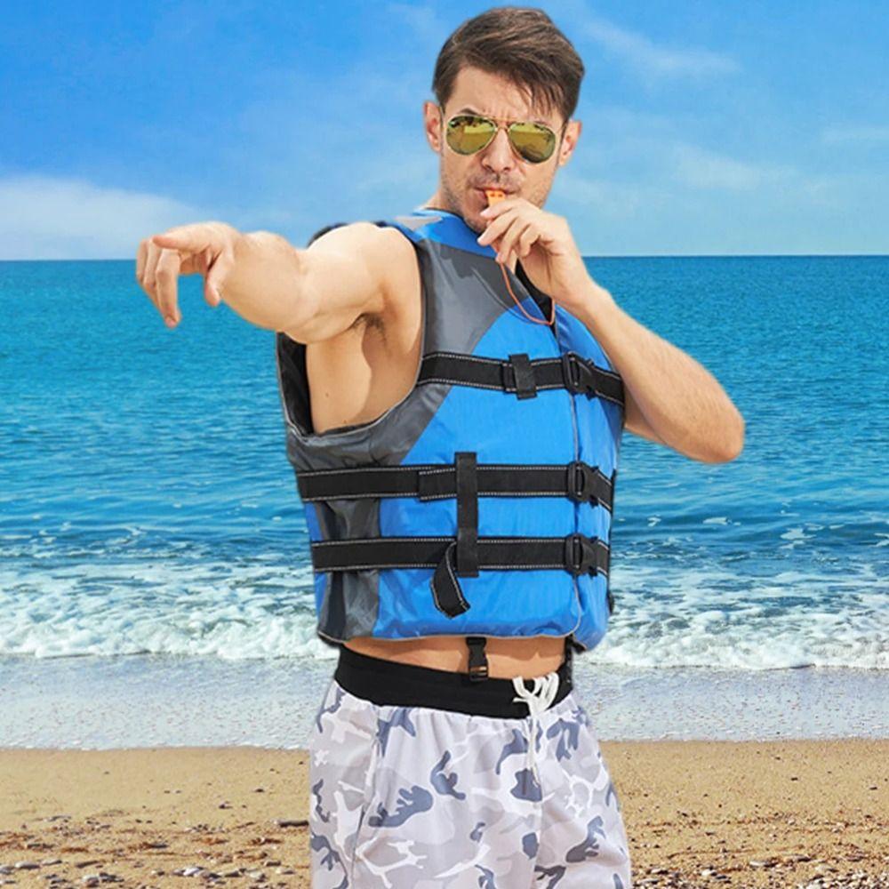 Waterproof Adults Life Jacket Easily Adjustable Aid Safety Jacket Water Sport Vest Emergency