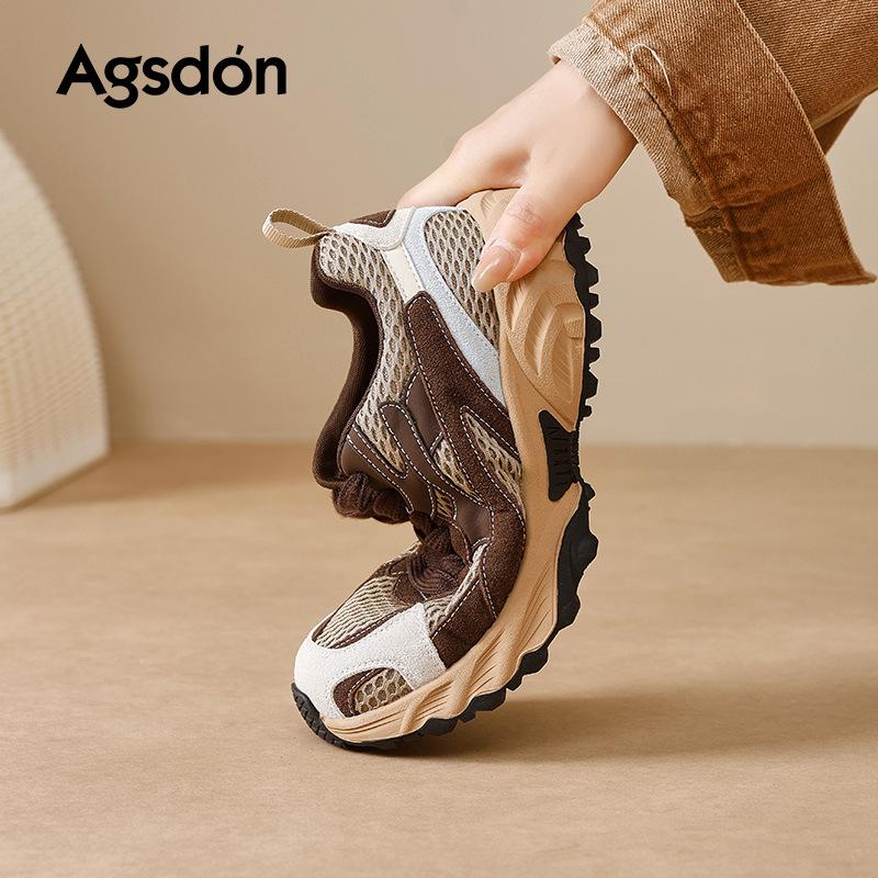 Augustine platform dad shoes women's 2025 new autumn brown retro feet small casual running shoes