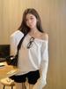 One-Shoulder Long-Sleeve Women's T-Shirt - Pure Desire, Spring/Summer/Fall 2026, Loose Fit Base Layer