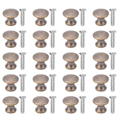 Juego de 20 mini tiradores con forma de cabeza de hongo para cajones pequeños, joyeros y armarios.