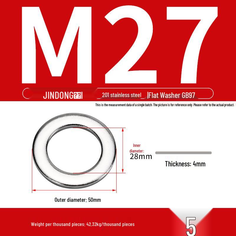 Stainless Steel 304/201/316 Oversized Thick Flat Washer Gasket Screw Washer GB97/GB96
