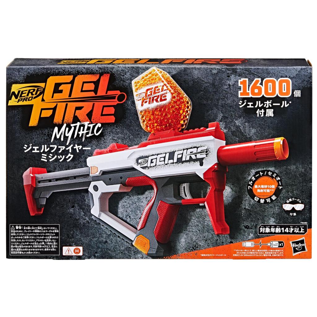 Hasbro Nerf PRO Gelfire GELFIRE Mythic Electric Blaster 1600 Gel 800 Gel Balls Rechargeable Protective Ages 14 and Authentic & Balls, Bottle, Battery,
