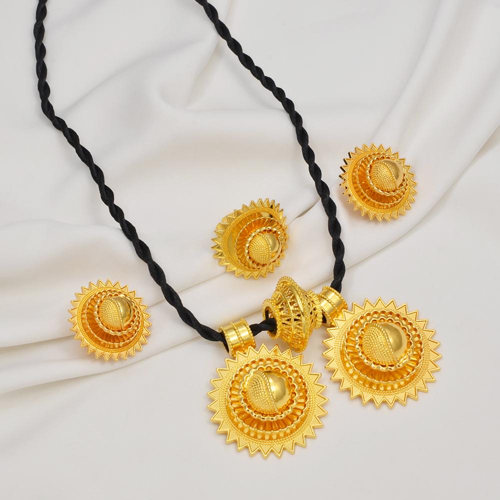 NEW Ethiopian National Jewelry Sets Habesha Necklaces Earrings Rings Eritrean African Bridal Dubai Israel Middle East #206616
