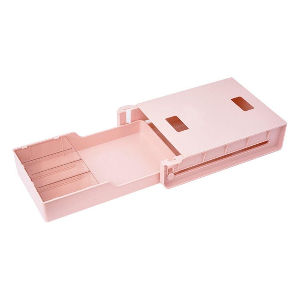 Space Saving Stationery Storage Box Self-Adhesive Table Bottom Organizer Shelf  Cosmetics