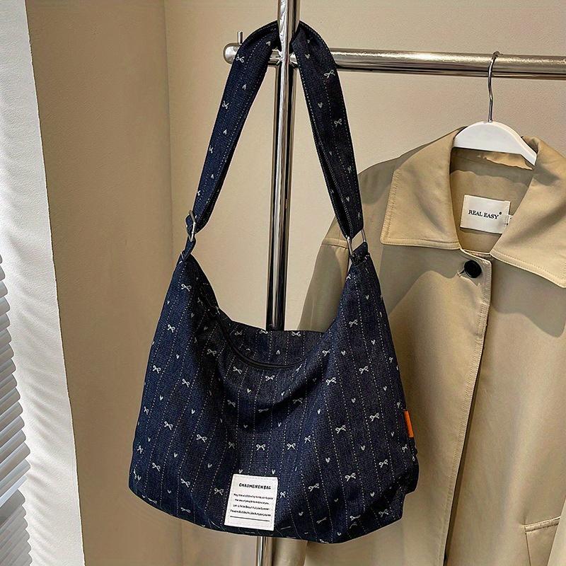 

Милая сумка-тоут со звездным узором - Вместительная, на молнии, регулируемый ремешок. Идеально для школы, шоппинга и повседневных прогулок! небесно-голубой