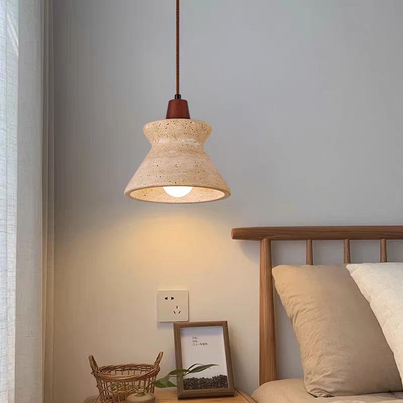 Japanese Wabi-Sabi Travertine Pendant Light for Homestay, Restaurant, or Master Bedroom