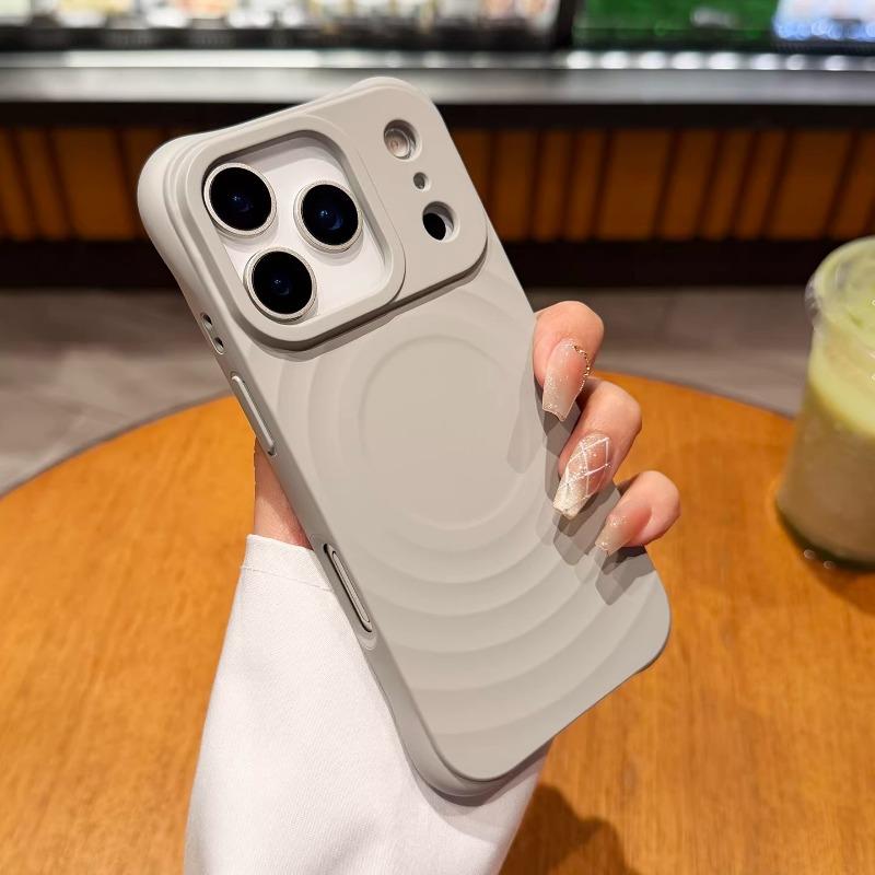 Full Coverage Silicone Magnetic Wave Pattern Phone Case For Iphone 17 Iphone 16 Pro